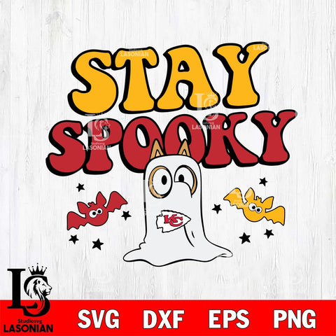 Kansas City Chiefs Bluey Halloween Stay Spooky Svg Eps Dxf Png File, Digital Download, Instant Download