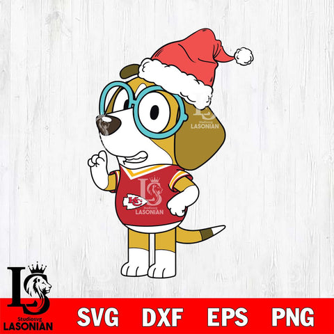 Kansas City Chiefs Bluey Honey Christmas Svg Eps Dxf Png File, Digital Download, Instant Download