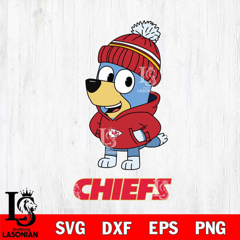 Kansas City Chiefs Bluey Hoodie Sport Svg Eps Dxf Png File, Digital Download ,Instant Download, Cricut File