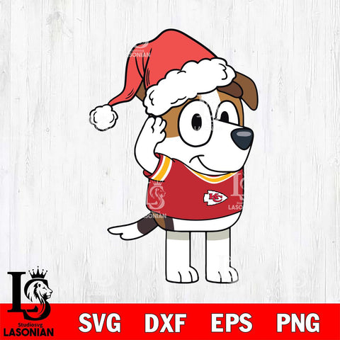Kansas City Chiefs Bluey Jack Christmas Svg Eps Dxf Png File, Digital Download, Instant Download
