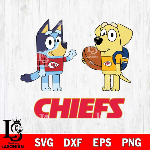 Kansas City Chiefs Bluey Lucky Svg Eps Dxf Png File, Digital Download, Instant Download