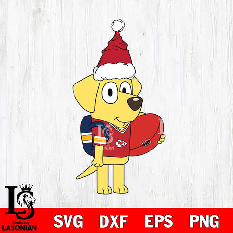 Kansas City Chiefs Bluey Lucky Christmas Svg Eps Dxf Png File, Digital Download, Instant Download