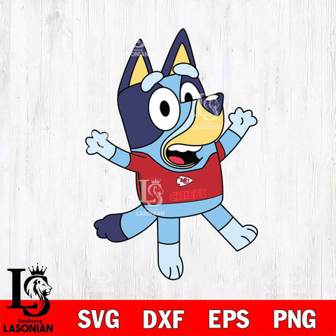 Kansas City Chiefs Bluey NFL 3 Svg Eps Dxf Png File, Digital Download, Instant Download