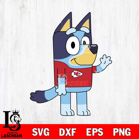 Kansas City Chiefs Bluey NFL 4 Svg Eps Dxf Png File, Digital Download, Instant Download