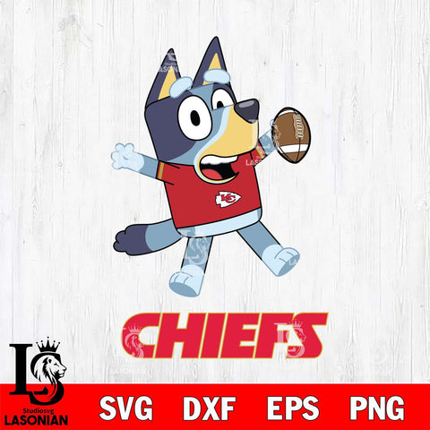 Kansas City Chiefs Bluey Sport Football Cricut Files,Bluey Svg file,Digital Download ,Instant Download