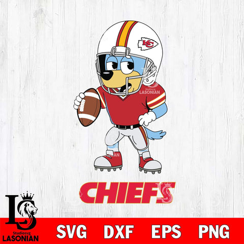 Kansas City Chiefs Bluey rugby Svg Eps Dxf Png File, Digital Download ,Instant Download, Cricut File