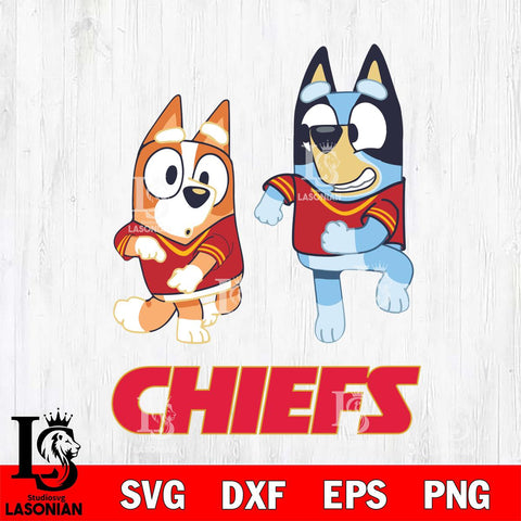 Kansas City Chiefs Bluey with Chilli Dance Svg Eps Dxf Png File, Digital Download, Instant Download