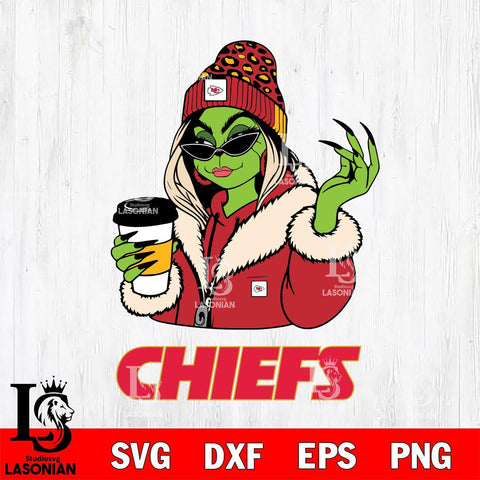 Kansas City Chiefs Boujee Grinch Girls Christmas Svg Eps Dxf Png File,Cricut svg files, Digital Download, Instant Download