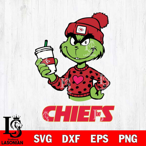 Kansas City Chiefs Boujee Grinch Heart Christmas Svg Eps Dxf Png File,Cricut svg files, Digital Download, Instant Download