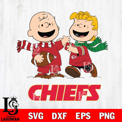 Kansas City Chiefs Charlie Brown & Linus Football Cricut,Christmas SVG DXF EPS PNG FILE, Digital Download,Instant Download, Silhouette