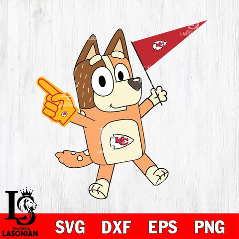 Kansas City Chiefs Chilli Heeler Bluey Flag Svg Eps Dxf Png File,NFL Cut Svg Files,Digital File,Sublimation