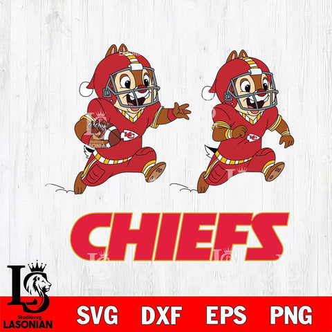 Kansas City Chiefs Chip & Dale Football Cricut,Christmas SVG DXF EPS PNG FILE, Digital Download,Instant Download, Silhouette