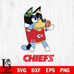 Kansas City Chiefs Christmas Bluey Bandit Heeler Svg Eps Dxf Png File,Cut Svg Files, Digital File, Sublimation