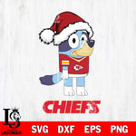 Kansas City Chiefs Christmas Bluey Hat Svg Eps Dxf Png File,Cut Svg Files, Digital File, Sublimation
