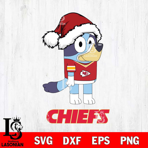Kansas City Chiefs Christmas Bluey Hat Svg Eps Dxf Png File,Cut Svg Files, Digital File, Sublimation