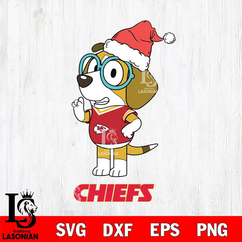 Kansas City Chiefs Christmas Bluey Honey Sport Svg Eps Dxf Png File,Cut Svg Files, Digital File, Sublimation