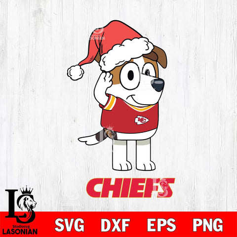 Kansas City Chiefs Christmas Bluey Jack Sport Svg Eps Dxf Png File,Cut Svg Files, Digital File, Sublimation