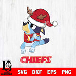 Kansas City Chiefs Christmas Bluey Santa Claus Svg Eps Dxf Png File,Cut Svg Files, Digital File, Sublimation