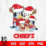 Kansas City Chiefs Christmas Bluey Santa Family Svg Eps Dxf Png File,Cut Svg Files, Digital File, Sublimation