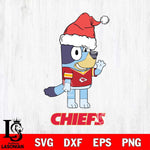 Kansas City Chiefs Christmas Bluey Say Hi Svg Eps Dxf Png File,Cut Svg Files, Digital File, Sublimation