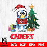 Kansas City Chiefs Christmas Bluey Tree Sport Svg Eps Dxf Png File,Cut Svg Files, Digital File, Sublimation