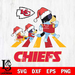 Kansas City Chiefs Christmas Family Bluey Walking Svg Eps Dxf Png File,Cut Svg Files, Digital File, Sublimation