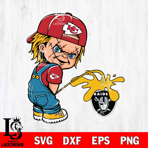 Kansas City Chiefs Chucky Piss On Las Vegas Raiders Svg Eps Dxf Png File, Digital Download, Instant Download