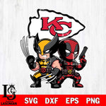 Kansas City Chiefs Deadpool And Wolverine Svg Eps Dxf Png File, Digital Download, Instant Download