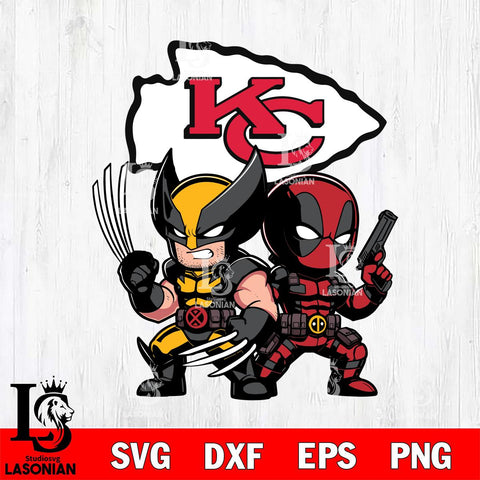 Kansas City Chiefs Deadpool And Wolverine Svg Eps Dxf Png File, Digital Download, Instant Download
