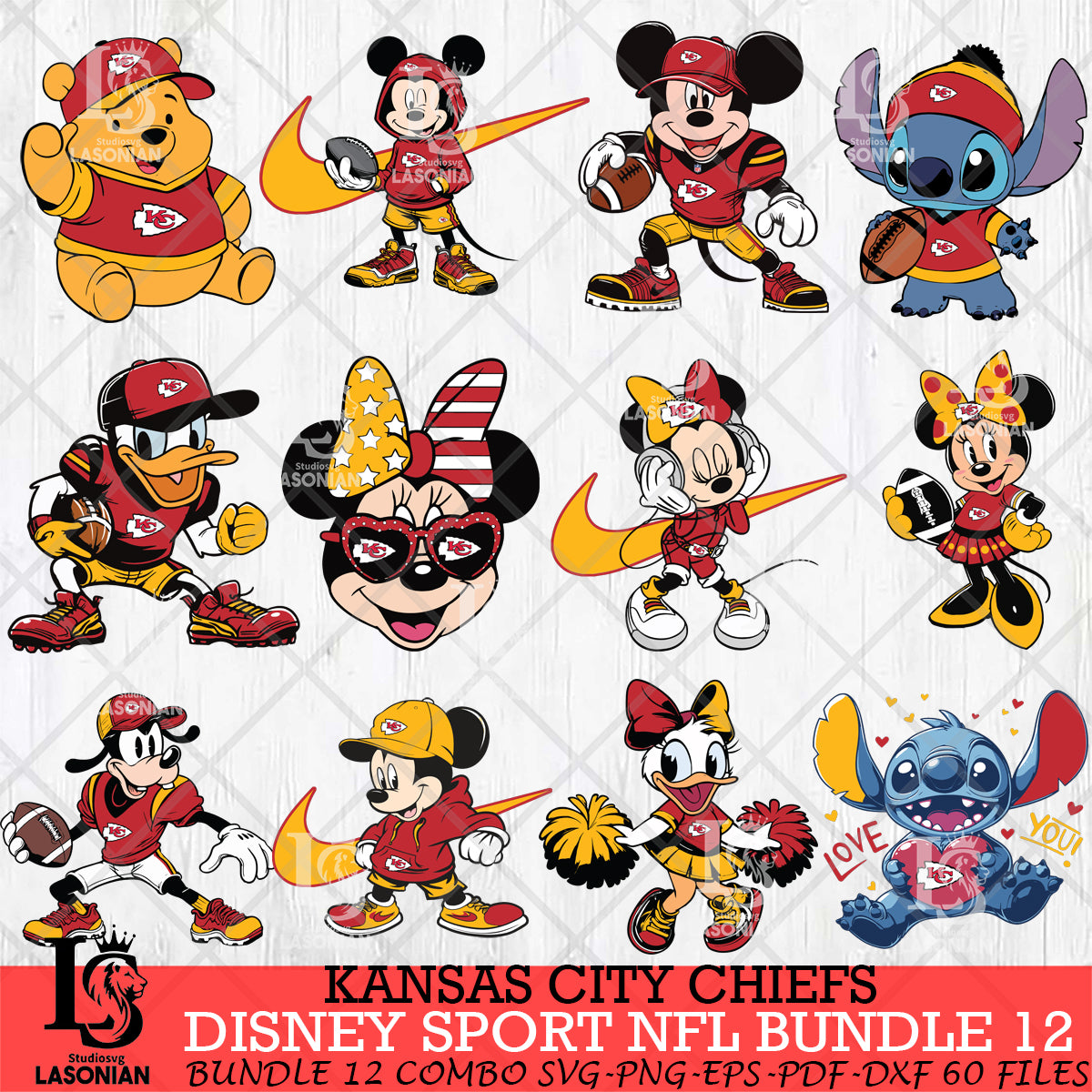 Kansas City Chiefs Disney NFL Bundle 12 – lasoniansvg