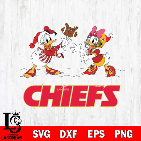 Kansas City Chiefs Donald Duck & Daisy Duck Football Cricut,Christmas SVG DXF EPS PNG FILE, Digital Download,Instant Download, Silhouette