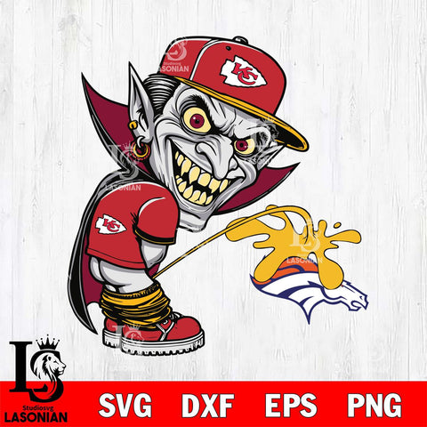Kansas City Chiefs Dracula Piss On Denver Broncos Svg Eps Dxf Png File, Digital Download, Instant Download