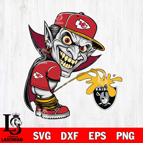 Kansas City Chiefs Dracula Piss On Las Vegas Raiders Svg Eps Dxf Png File, Digital Download, Instant Download