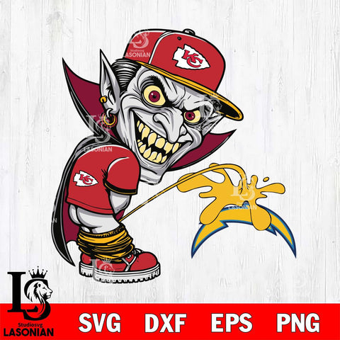 Kansas City Chiefs Dracula Piss On Los Angeles Chargers Svg Eps Dxf Png File, Digital Download, Instant Download
