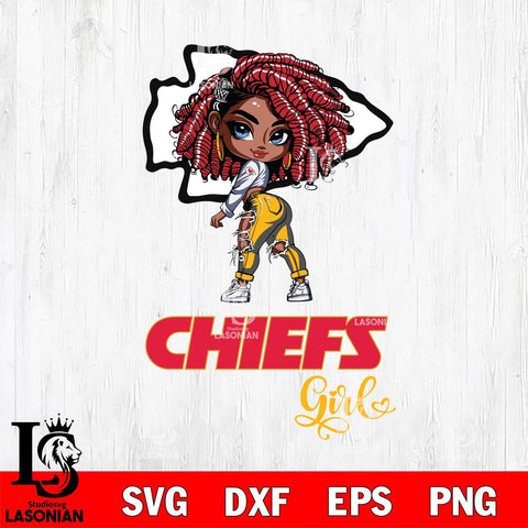 Kansas City Chiefs Fan Girl Svg Eps Dxf Png File, Digital Download, Instant Download
