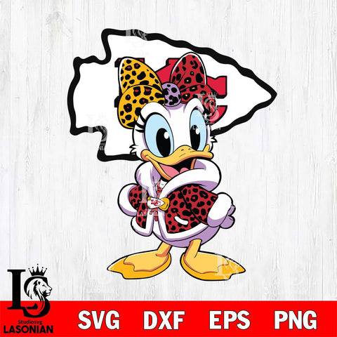 Kansas City Chiefs Fancy Daisy Duck Disney Svg Eps Dxf Png File, Digital Download, Instant Download