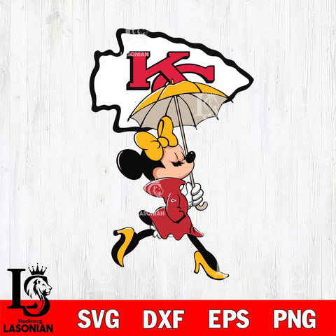 Kansas City Chiefs Fancy Minnie Svg Eps Dxf Png File, Digital Download, Instant Download