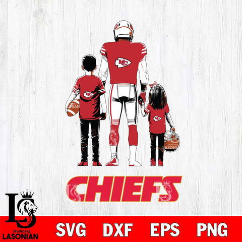 Kansas City Chiefs Father And Child Football SVG DXF EPS PNG FILE,NFL SVG, Father day Digital Download,Instant Download, Silhouette