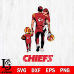 Kansas City Chiefs Father And Son Football SVG DXF EPS PNG FILE,NFL SVG, Father day Digital Download,Instant Download, Silhouette
