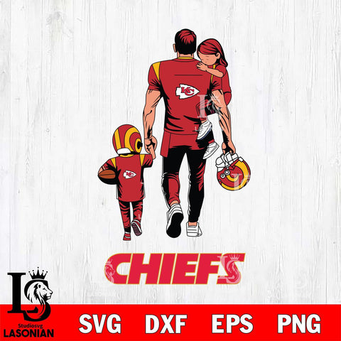 Kansas City Chiefs Father And Son Football SVG DXF EPS PNG FILE,NFL SVG, Father day Digital Download,Instant Download, Silhouette