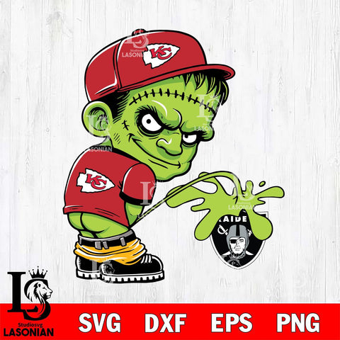 Kansas City Chiefs Frankenstein Piss On Las Vegas Raiders Svg Eps Dxf Png File, Digital Download, Instant Download
