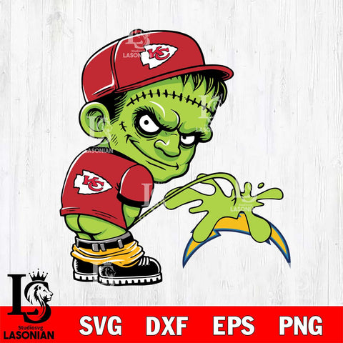 Kansas City Chiefs Frankenstein Piss On Los Angeles Chargers Svg Eps Dxf Png File, Digital Download, Instant Download