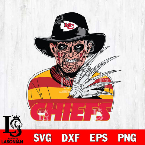 Kansas City Chiefs Freddy Krueger Horror Halloween Svg Eps Dxf Png File, Digital Download, Instant Download