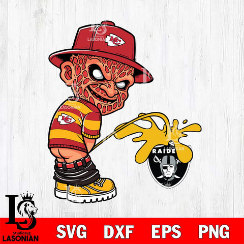 Kansas City Chiefs Freddy Krueger Piss On Las Vegas Raiders Svg Eps Dxf Png File, Digital Download, Instant Download