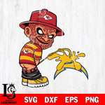 Kansas City Chiefs Freddy Krueger Piss On Los Angeles Chargers Svg Eps Dxf Png File, Digital Download, Instant Download