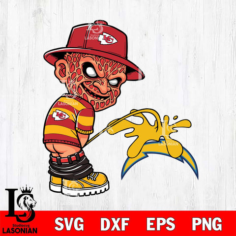 Kansas City Chiefs Freddy Krueger Piss On Los Angeles Chargers Svg Eps Dxf Png File, Digital Download, Instant Download