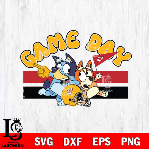 Kansas City Chiefs Game Day Bluey NFL Svg Eps Dxf Png File, Digital Download, Instant Download