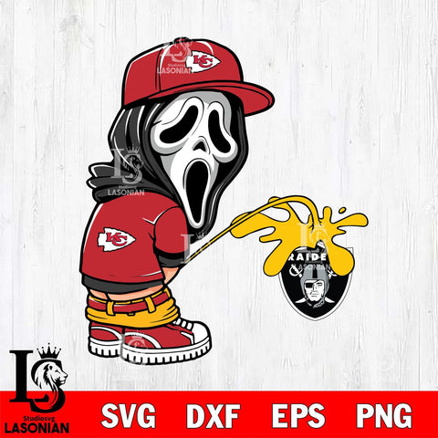 Kansas City Chiefs Ghostface Piss On Las Vegas Raiders Svg Eps Dxf Png File, Digital Download, Instant Download