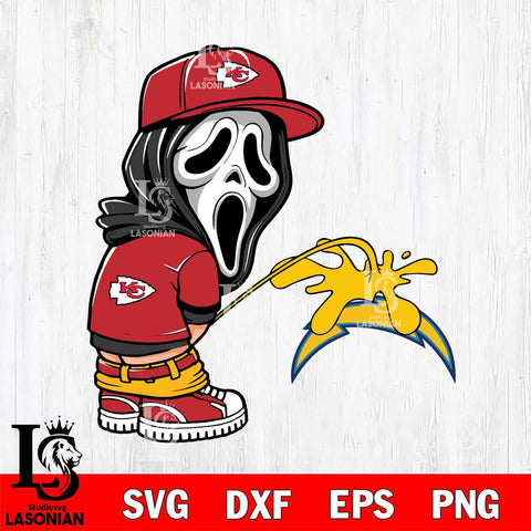 Kansas City Chiefs Ghostface Piss On Los Angeles Chargers Svg Eps Dxf Png File, Digital Download, Instant Download