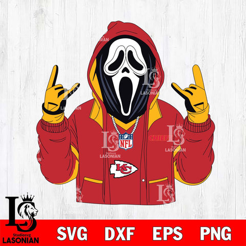 Kansas City Chiefs Ghostface Scream Football Halloween Svg Eps Dxf Png File, Digital Download, Instant Download